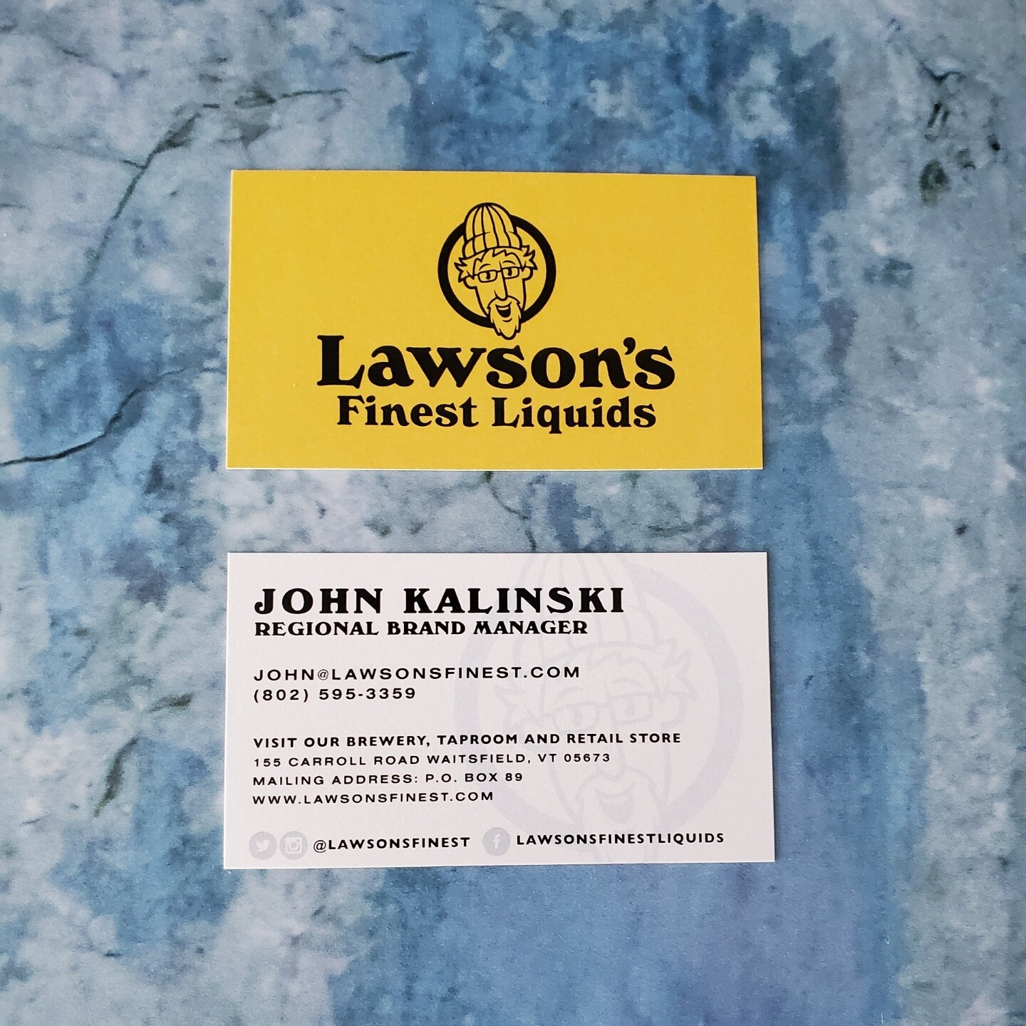business card printing for Lawson's Finest Liquids
